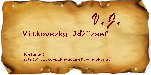 Vitkovszky József névjegykártya